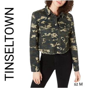 Tinseltown Love Fire Camo Cropped Jacket